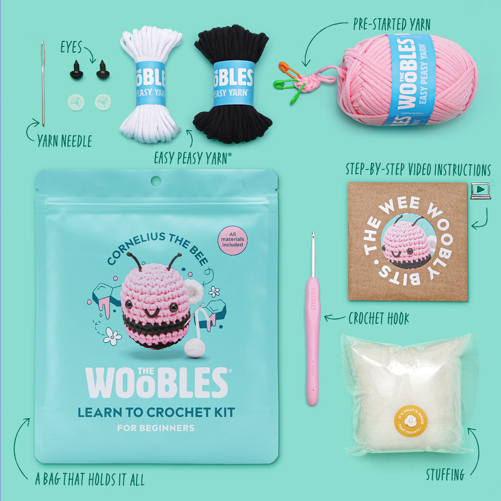 Cornelius the Bee Pink Crochet Kit