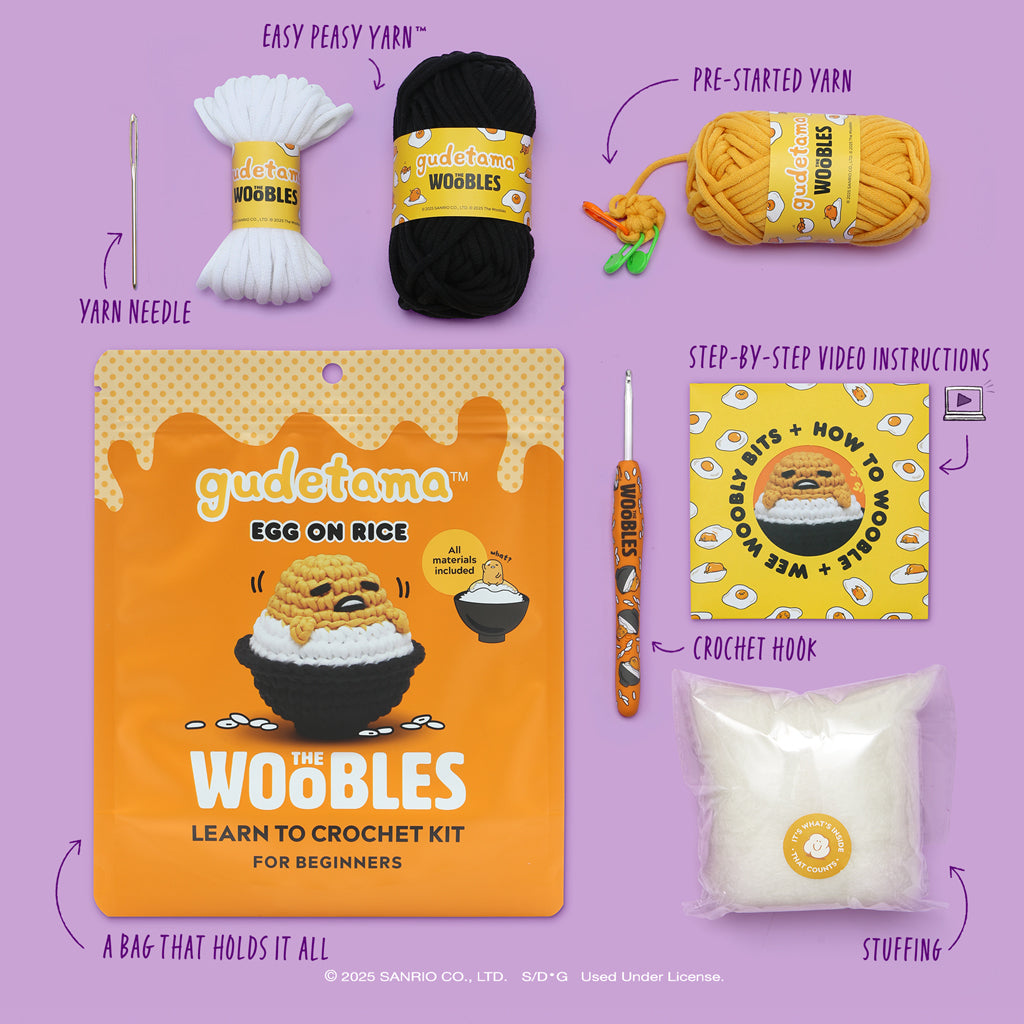 Gudetama™ Egg on Rice Crochet Kit