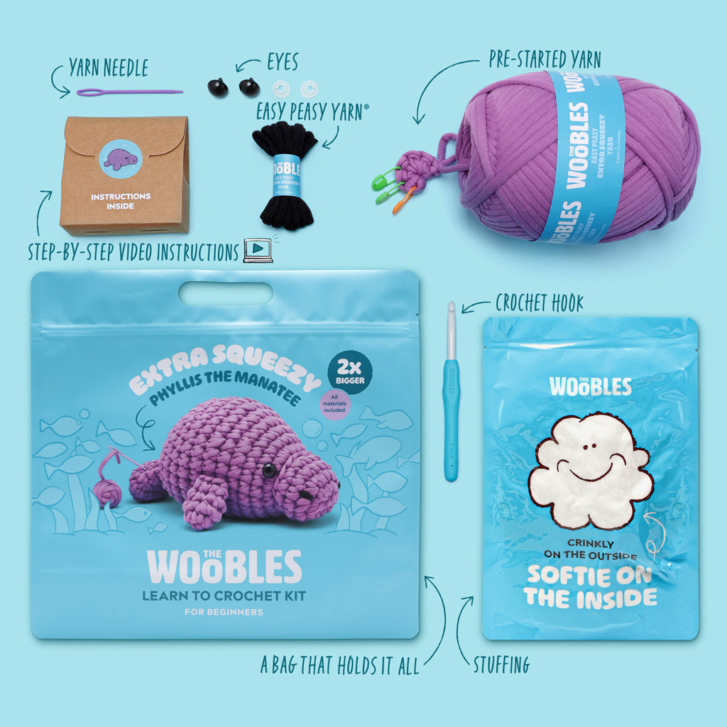 Phyllis the Manatee Extra Squeezy Crochet Kit