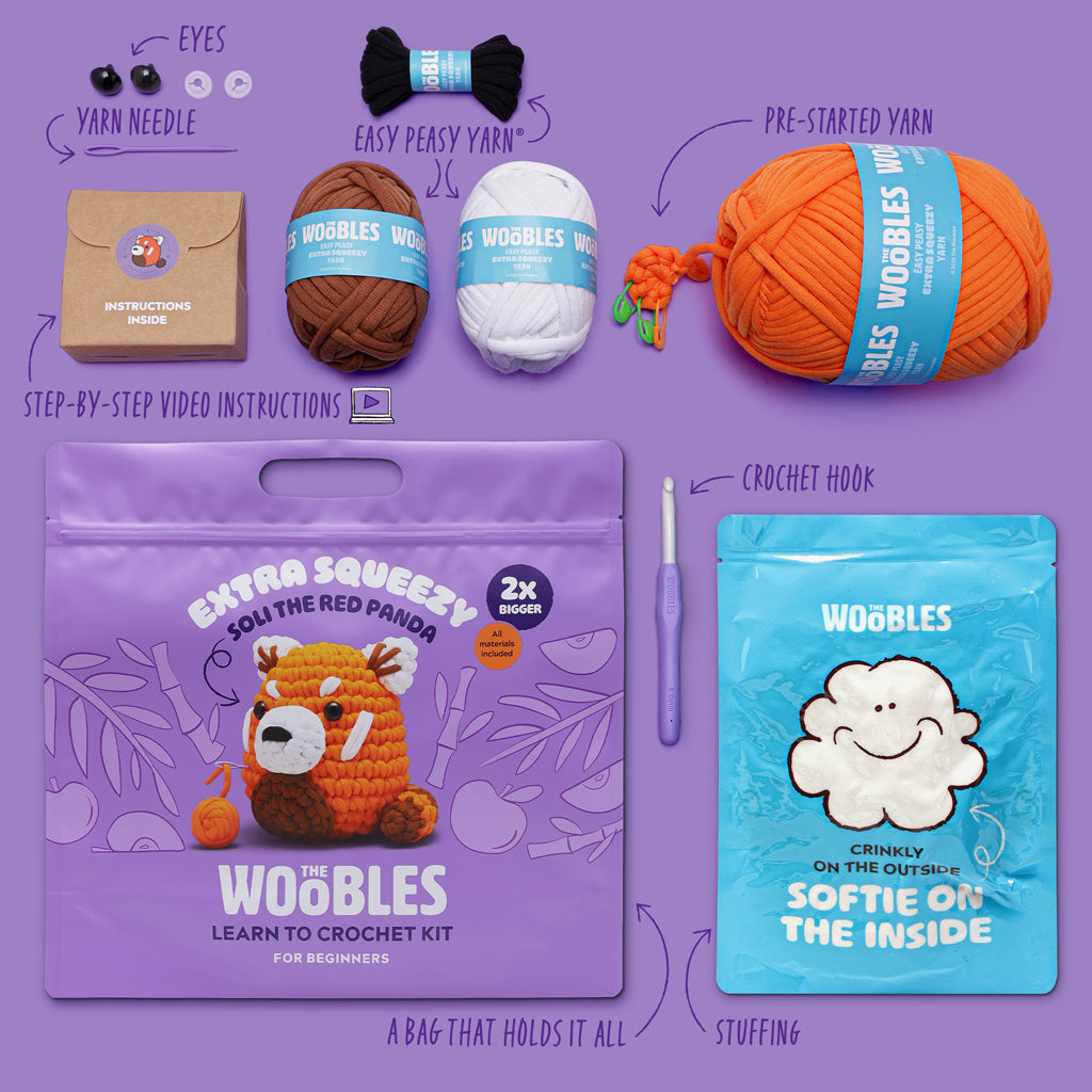 Soli the Red Panda Extra Squeezy Crochet Kit